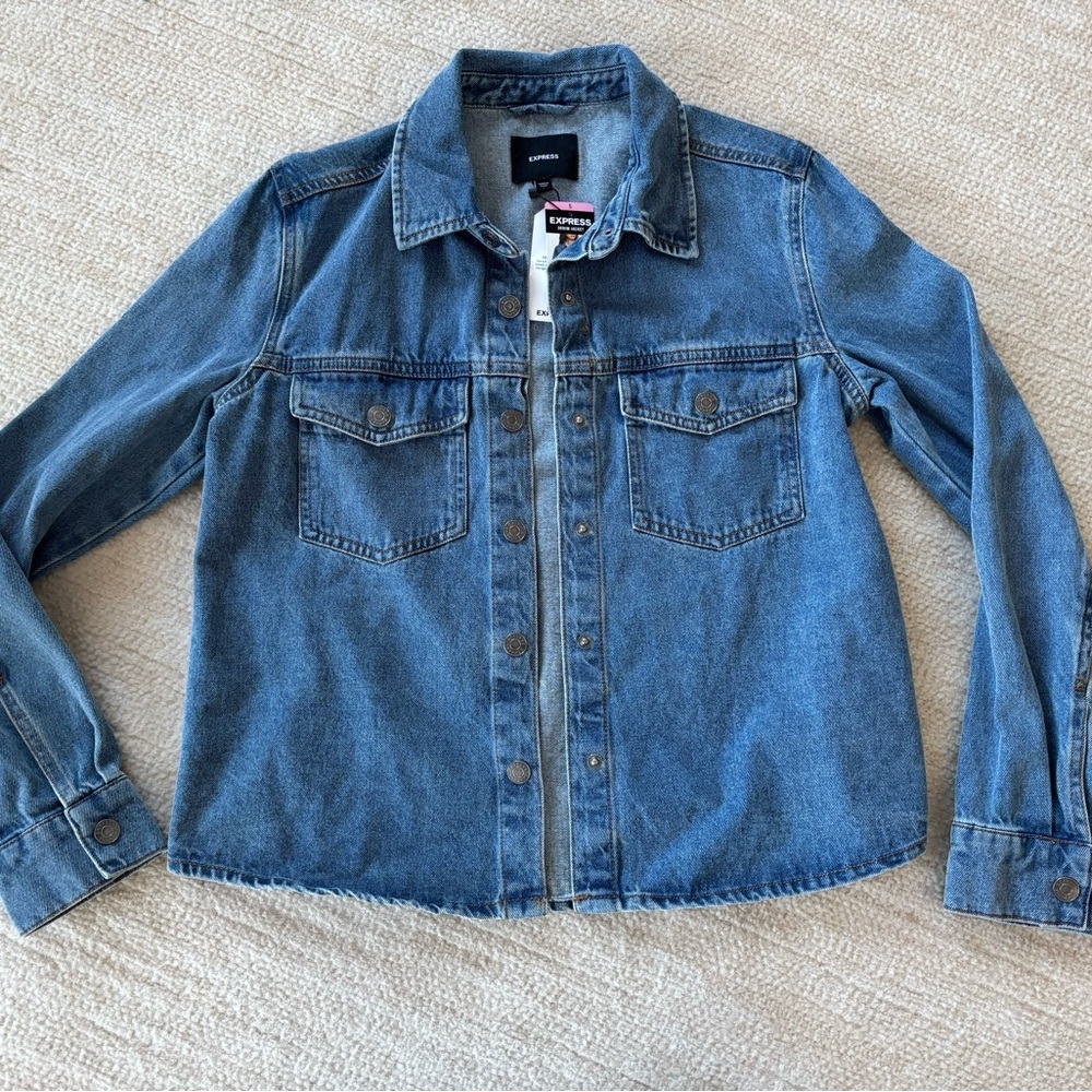 Express Women's Blue Jean Jacket Small BRAND NEW NWT MSRP $98